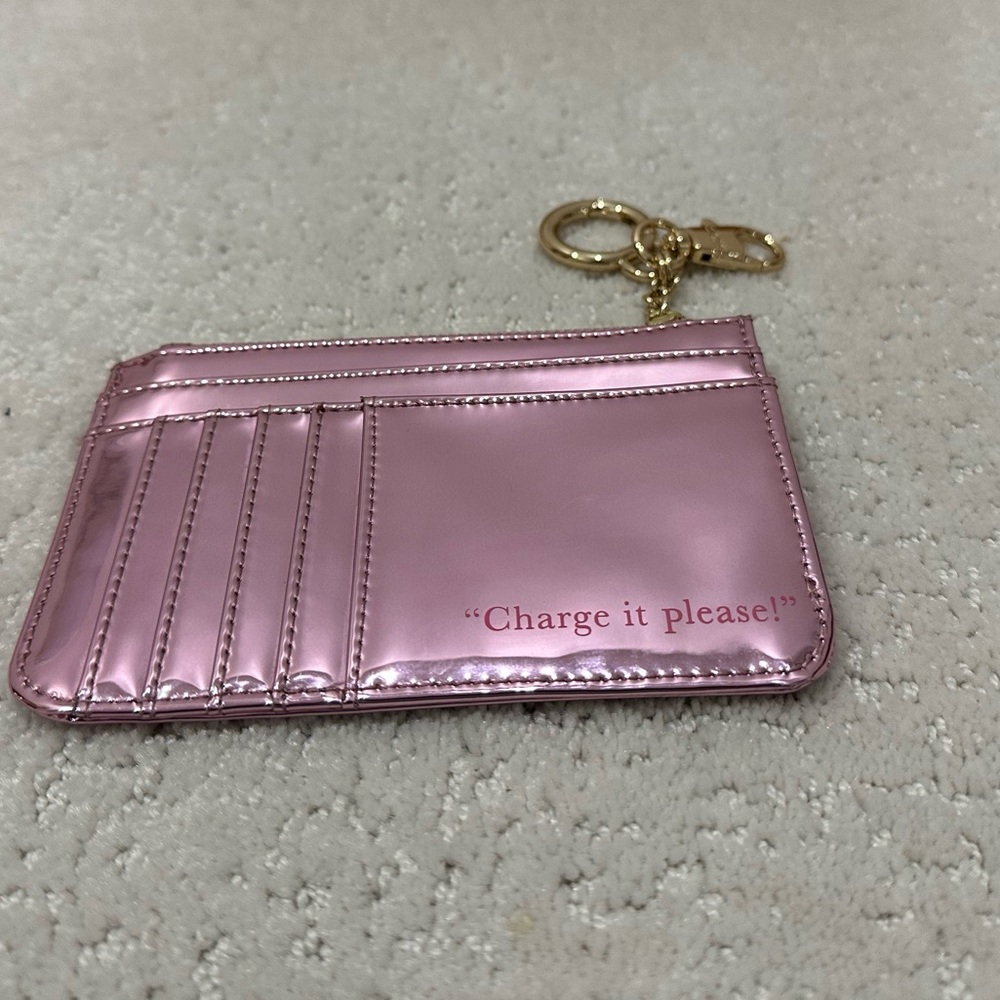 Stoney Clover Lane Eloise at the Plaza Card Holder Wallet Keychain pink Metallic - Picture 9 of 9